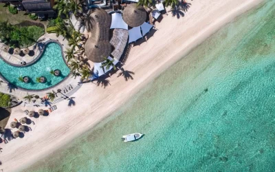 Aerial Beach and Pool view of Heritage