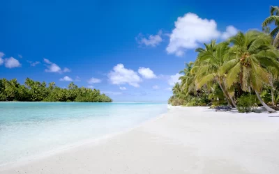 One Foot Island in the Aitutaki lagoon, Cook Islands, South Pacific