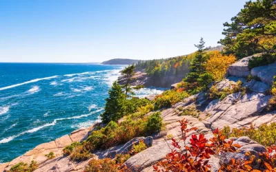 Veduta della costa del Maine al parco nazionale di Acadia.