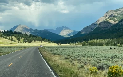 Wyoming Beartooth Highway landscapes on the way to Cody