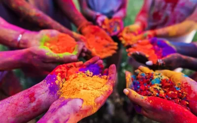 rajasthan holi festival colored